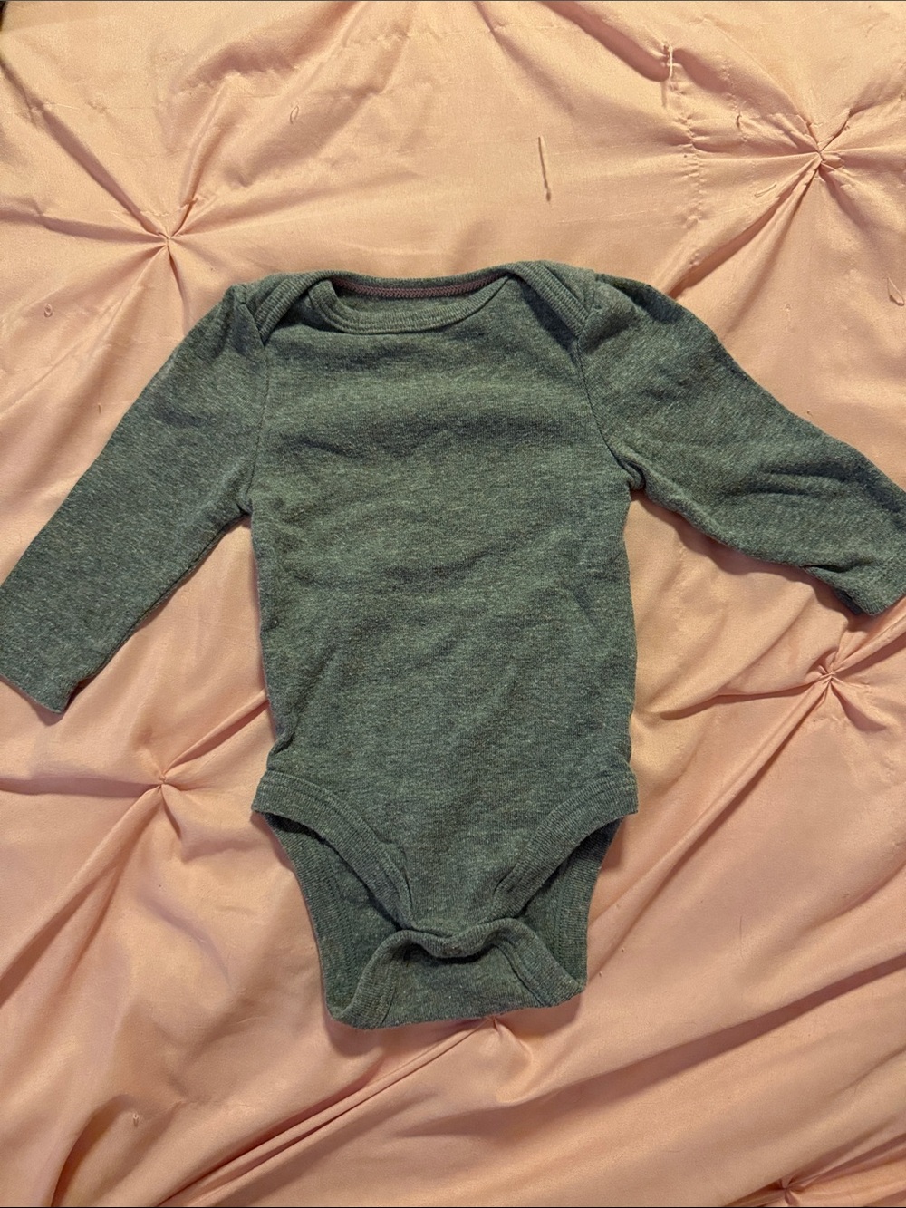 cloud island Long-Sleeve Heather Green Baby Bodysuit